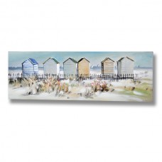 Beach Hut Scene Oil Painting